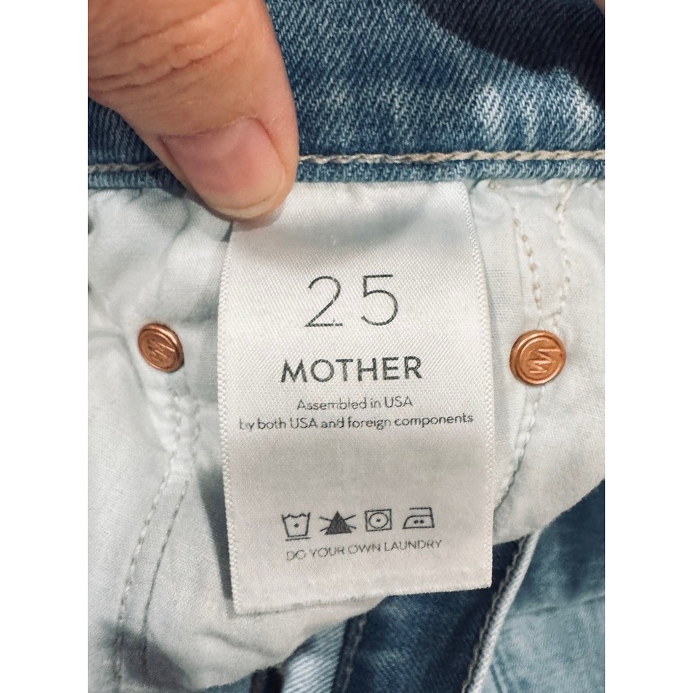MOTHER The Weekender Fray Jeans SIZE 25 Blue High Rise Flare Raw Hem LIGHT - Picture 5 of 12